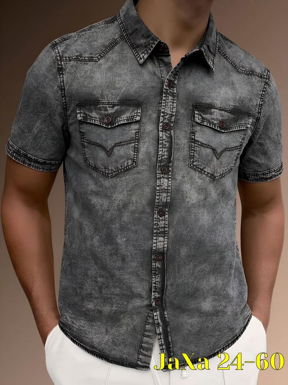 рубашка джинсовая мужская,джинсовая рубашка с коротким рукавом,мужская джинсовая рубашка большого размера,мужская джинсовая рубашка westland w7315 pale_blue размер l,рубашка джинсовая