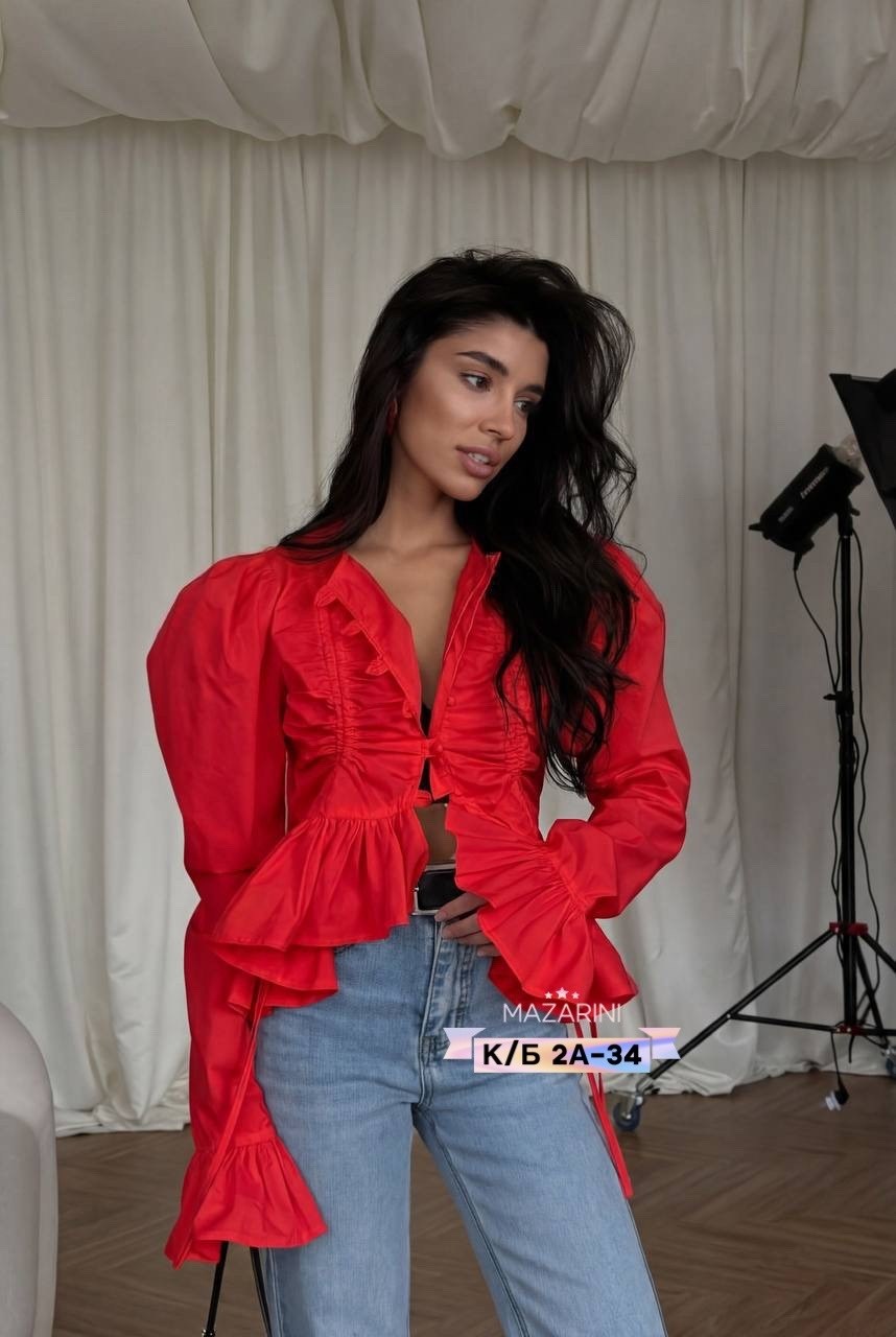 блузка с оборками,женская блузка,модная блузка,блуза женская,блузка с воланом