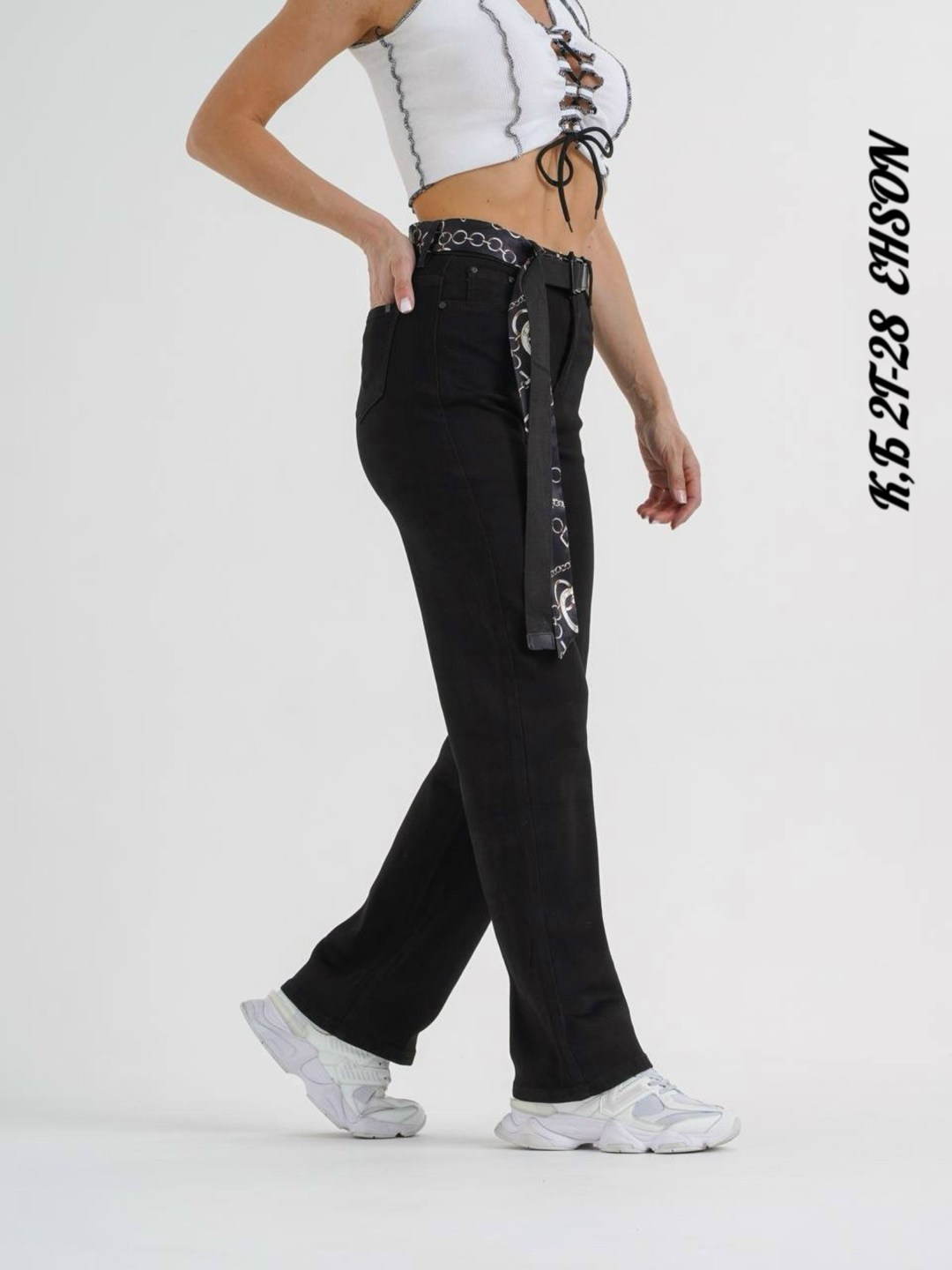 джинсы клеш женские с высокой талией черного цвета,джинсы женские,джинсы брюки,джинсы louren wilton 80015916,джинсы женские черные