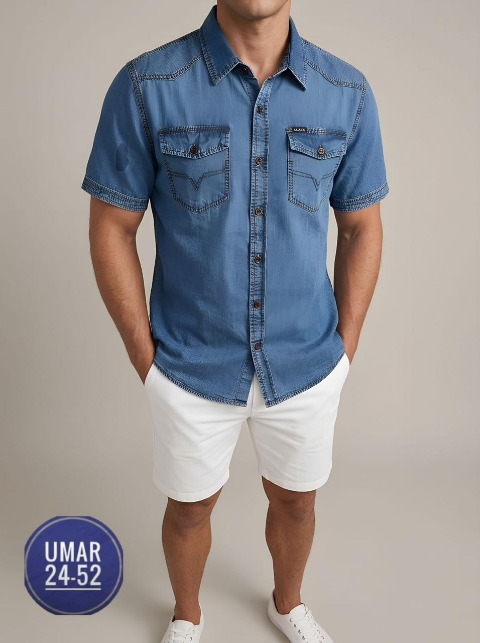 рубашка джинсовая мужская,рубашка джинса,рубашка мужская джинсовая с коротким рукавом,повседневная рубашка,джинсовая рубашка