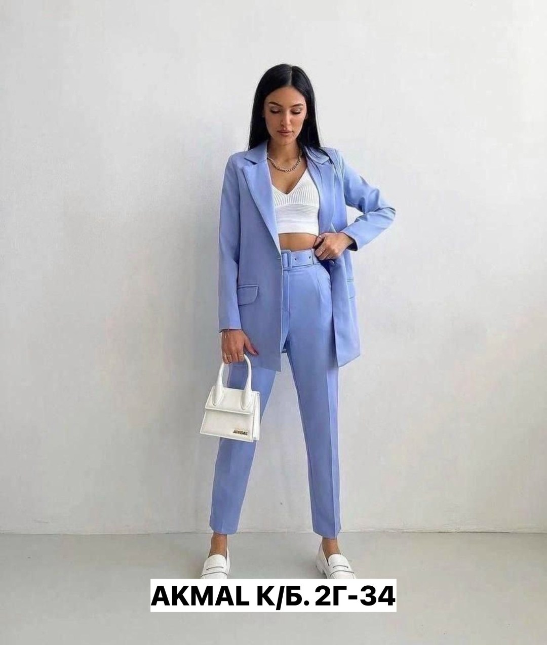 костюм двойка женский брючный,брючный костюм женский,костюм брючный голубой,брючный костюм dilana vip 2056 голубой,женский костюм тройка брючный классический