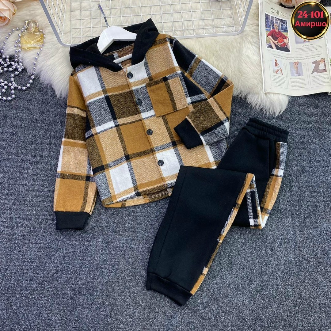 детский теплый костюм,костюм на флисе,костюм двойка детский в клетку,костюм спортивный двойка для мальчика,костюм двойка флис