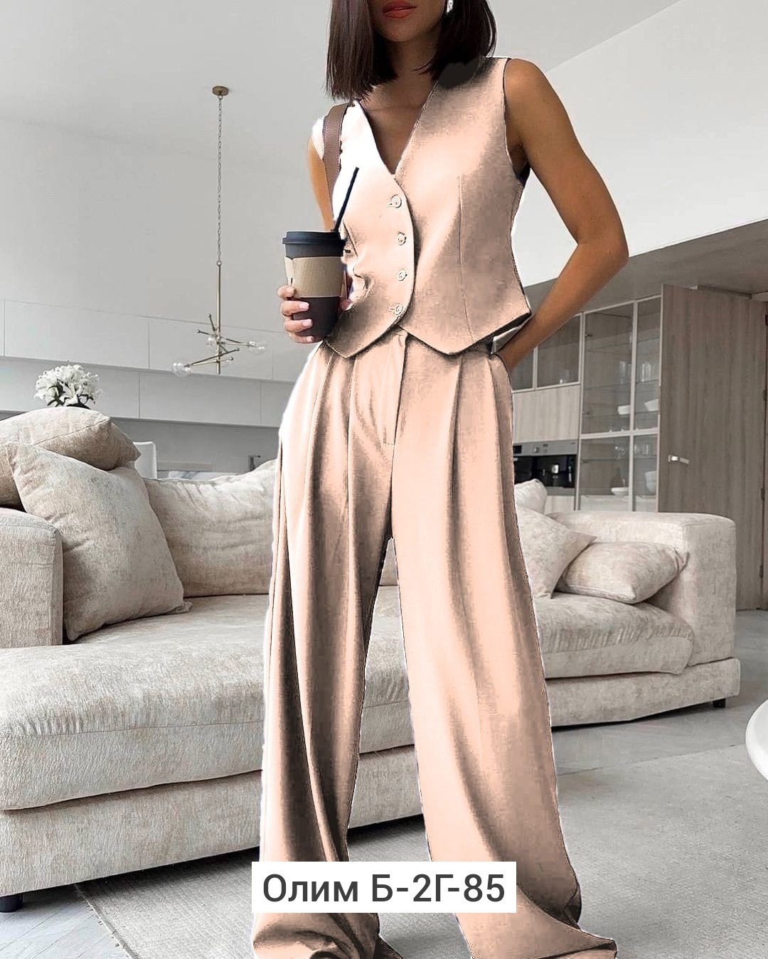 женский костюм с брюками и жилеткой,брючный костюм 48-60,брючный костюм жилет и брюки,женский брючный костюм,костюм брючный женский арт. 10406267