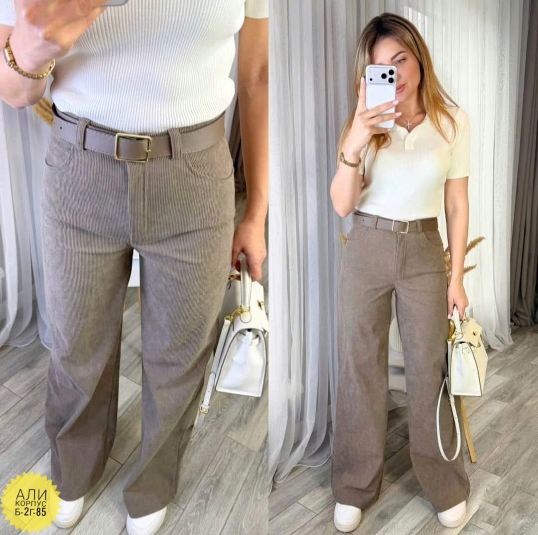 брюки повседневные "вельвет" зеленый для женщин,брюки женские,женские широкие брюки,брюки льняные,широкие брюки