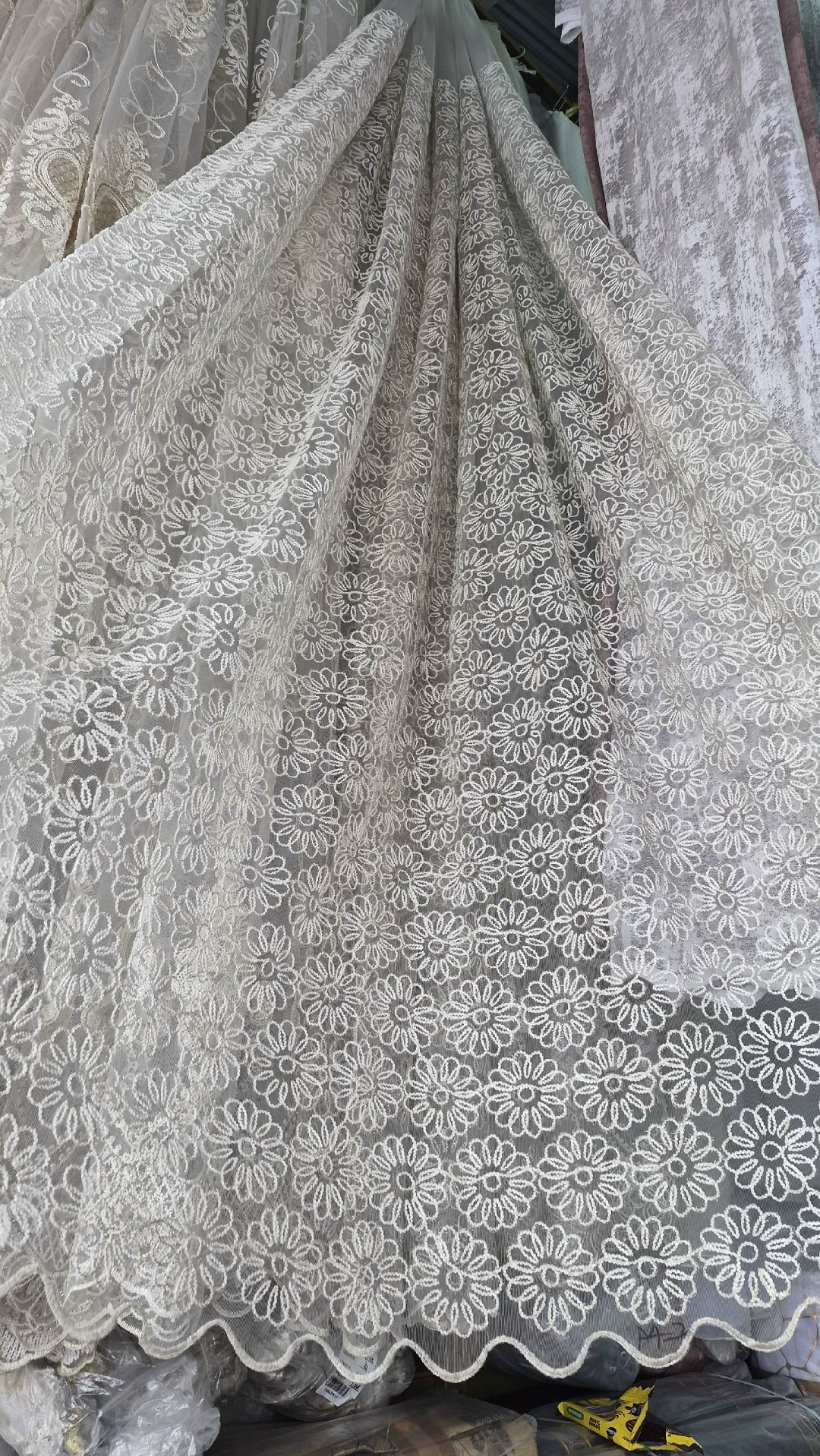 турецкая тюль сетка с вышивкой,тюль с вышивкой,тюль,тюль сетка вышивка "праздник" высота 300 см,сетка с вышивкой