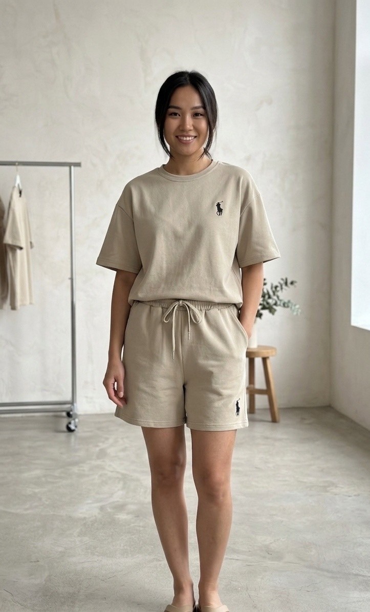 костюм с шортами и футболкой поло летний insomand,женский костюм,женские костюмы спортивные,женский костюм с шортами,