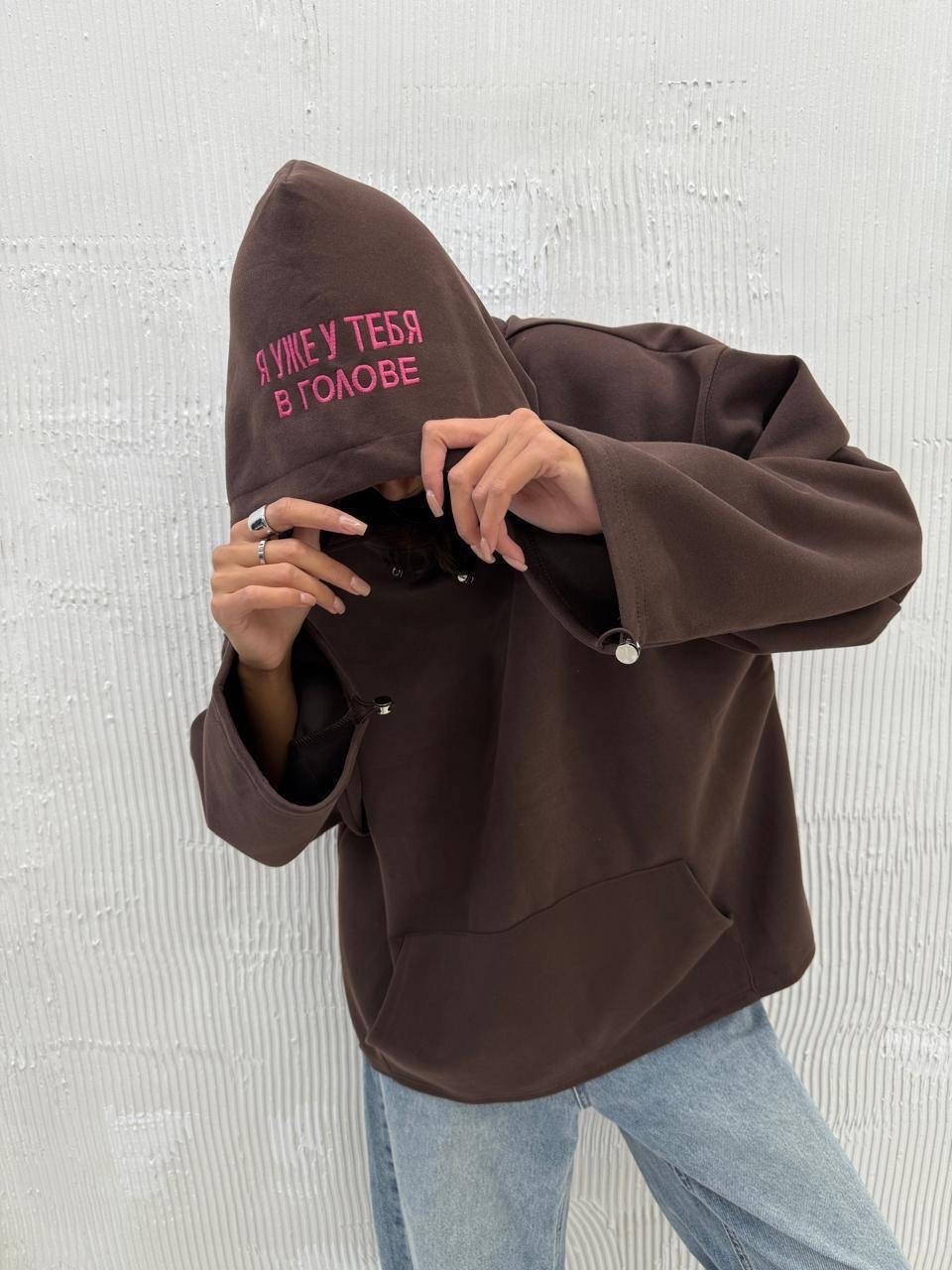 худи оверсайз,свитшот с капюшоном,женская толстовка,толстовки худи,худи унисекс твое 97256 серое l