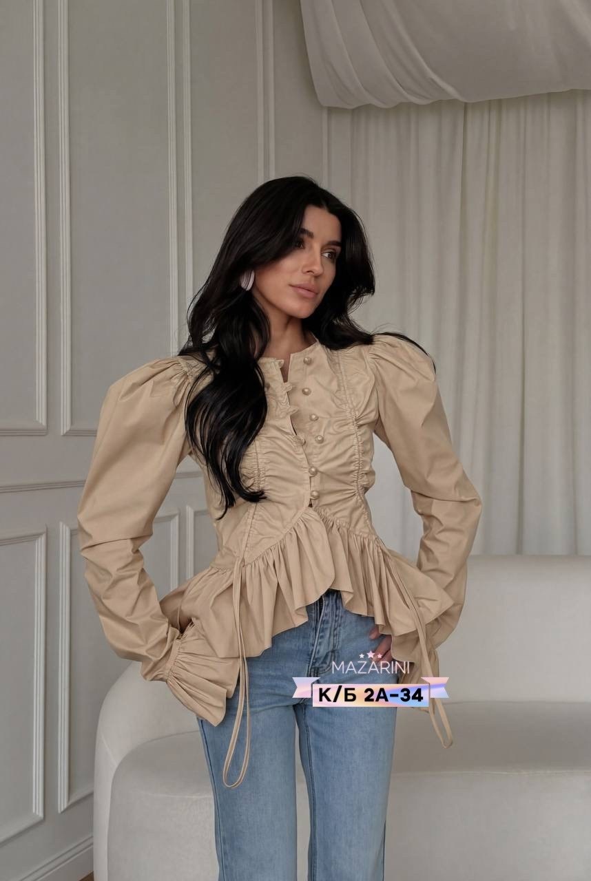 блузка с оборками,женская блузка,модная блузка,блуза женская,блузка с воланом