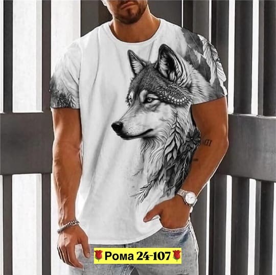 мужская футболка с принтом волка,футболки мужские,футболка мужская повседневная с 3d-принтом и рисунком волка,мужская футболка для мужчин с 3d принтом и изображением волка,футболка с рисунком волка