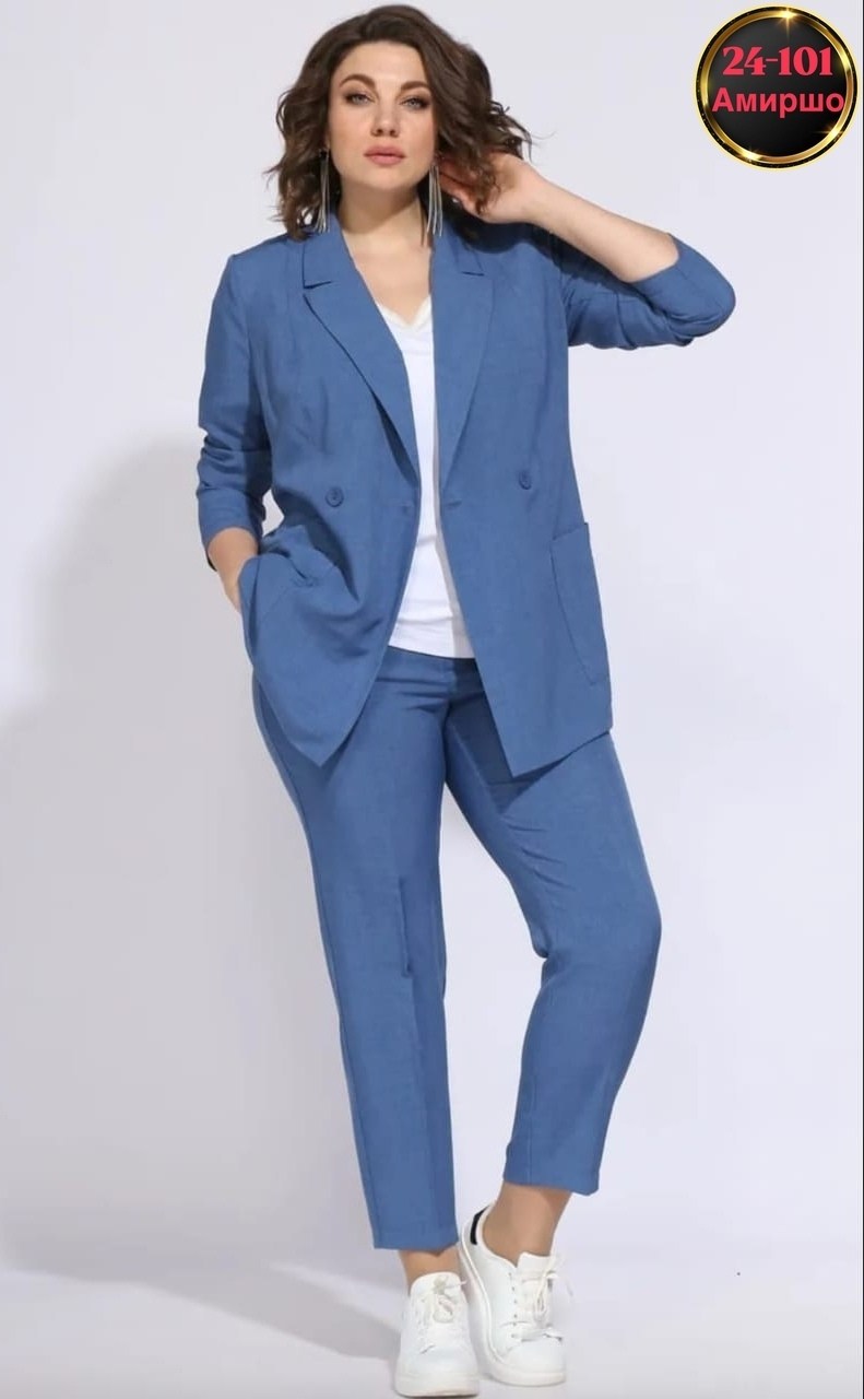 брючный костюм,брючный костюм женский для полных,костюм женский брючный,костюм женский,брючный костюм angelina 540 зеленый