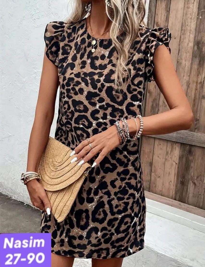 платье женское леопардовое,платье с леопардовым принтом,платье женское леопард,женское повседневное платье с леопардовым принтом,платье женской