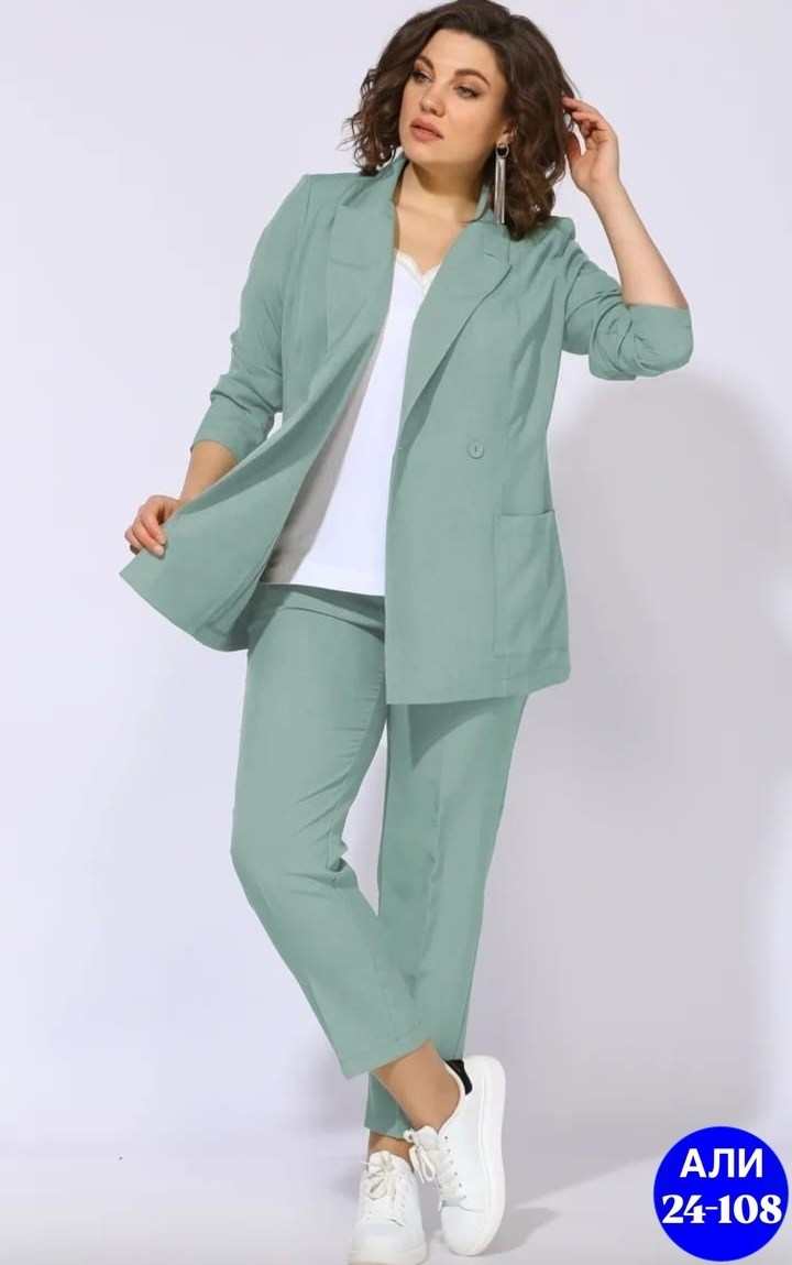 брючный костюм женский для полных,костюм женский брючный,брючный костюм anastasia mak 1175 мятный,брючный костюм,брючный костюм angelina 540 зеленый
