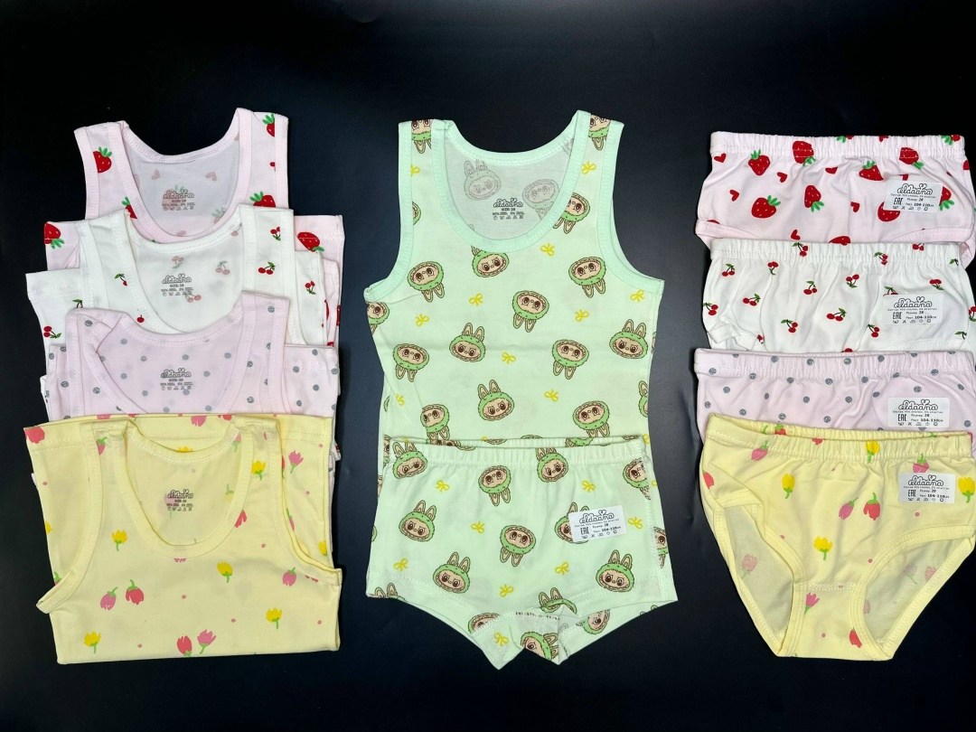 комплект нижнего белья детский,комплект трусы и майка для девочек,комплект нижнего белья для девочек,детские комплекты трусы и майка ,комплект майка-трусы