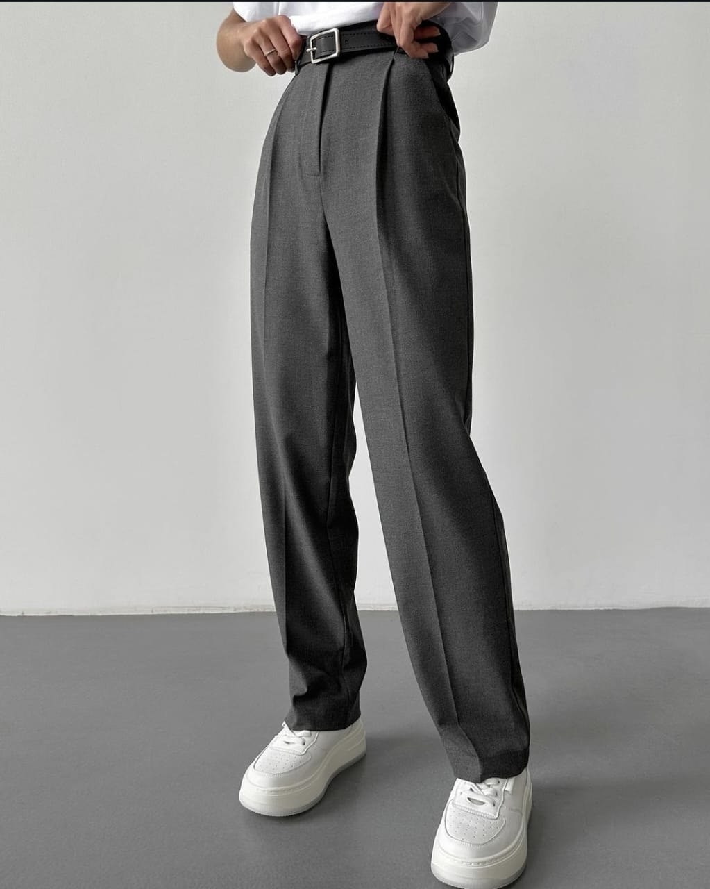 модные брюки,брюки широкие,серые широкие брюки,брюки капри в базовых цветах,прямые брюки