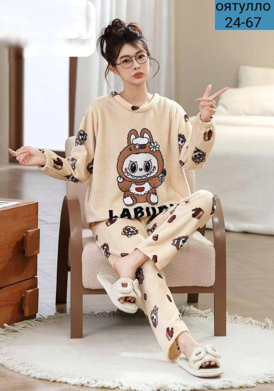 пижама женская теплая,модная пижама,домашняя одежда пижама,пижама плюшевая теплая со штанами,теплая пижама