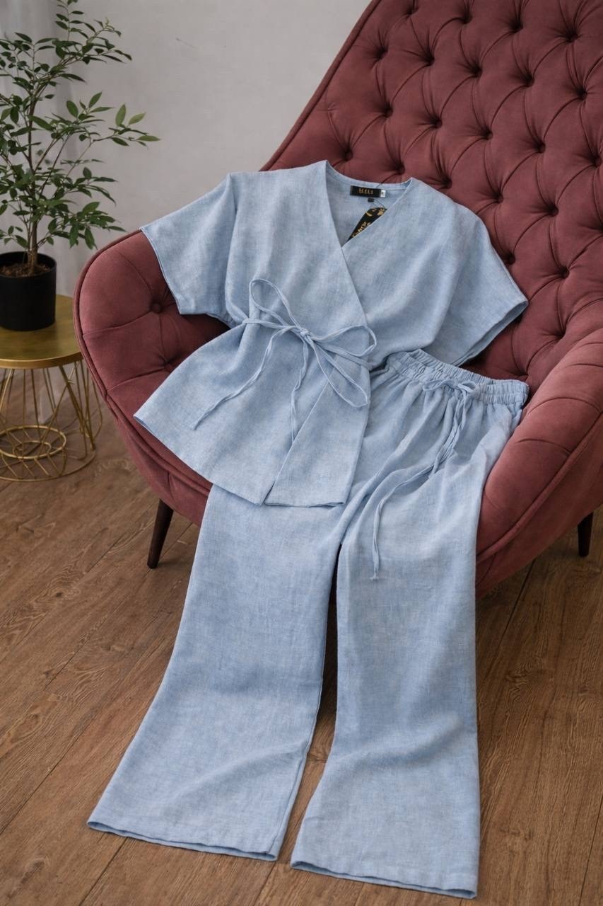 костюм льняной,брючный костюм льняной,комплект костюм,костюм женский