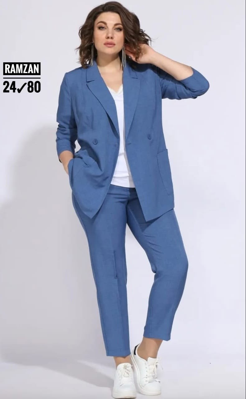 комплект брючный anastasia 549,женские костюмы брючные,костюм брючный синий,брючный костюм женский большие размеры,брючный костюм
