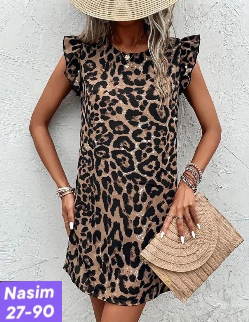 платье женское леопардовое,платье с леопардовым принтом,платье женское леопард,женское повседневное платье с леопардовым принтом,платье женской