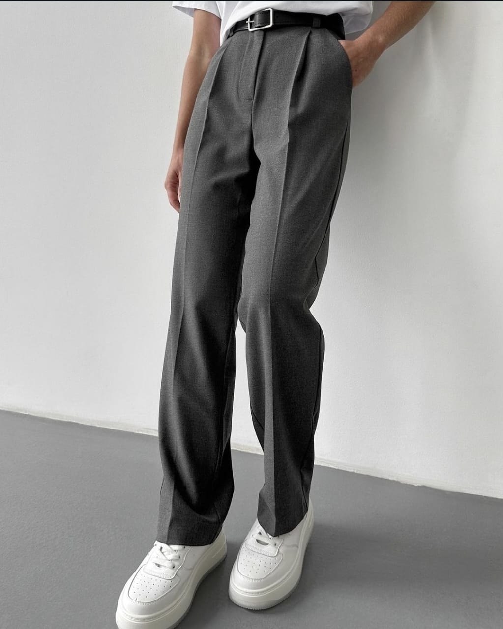 модные брюки,брюки широкие,серые широкие брюки,брюки капри в базовых цветах,прямые брюки