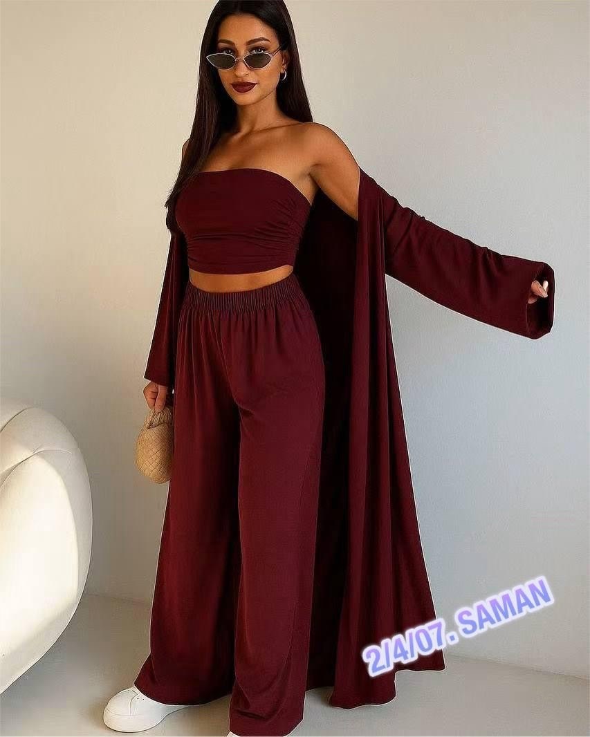 костюм женский тройка,женские костюмы,комплект с топом,костюм летний с брюками палаццо,топом и кардиган макси diamond daze,костюм летний с брюками палаццо