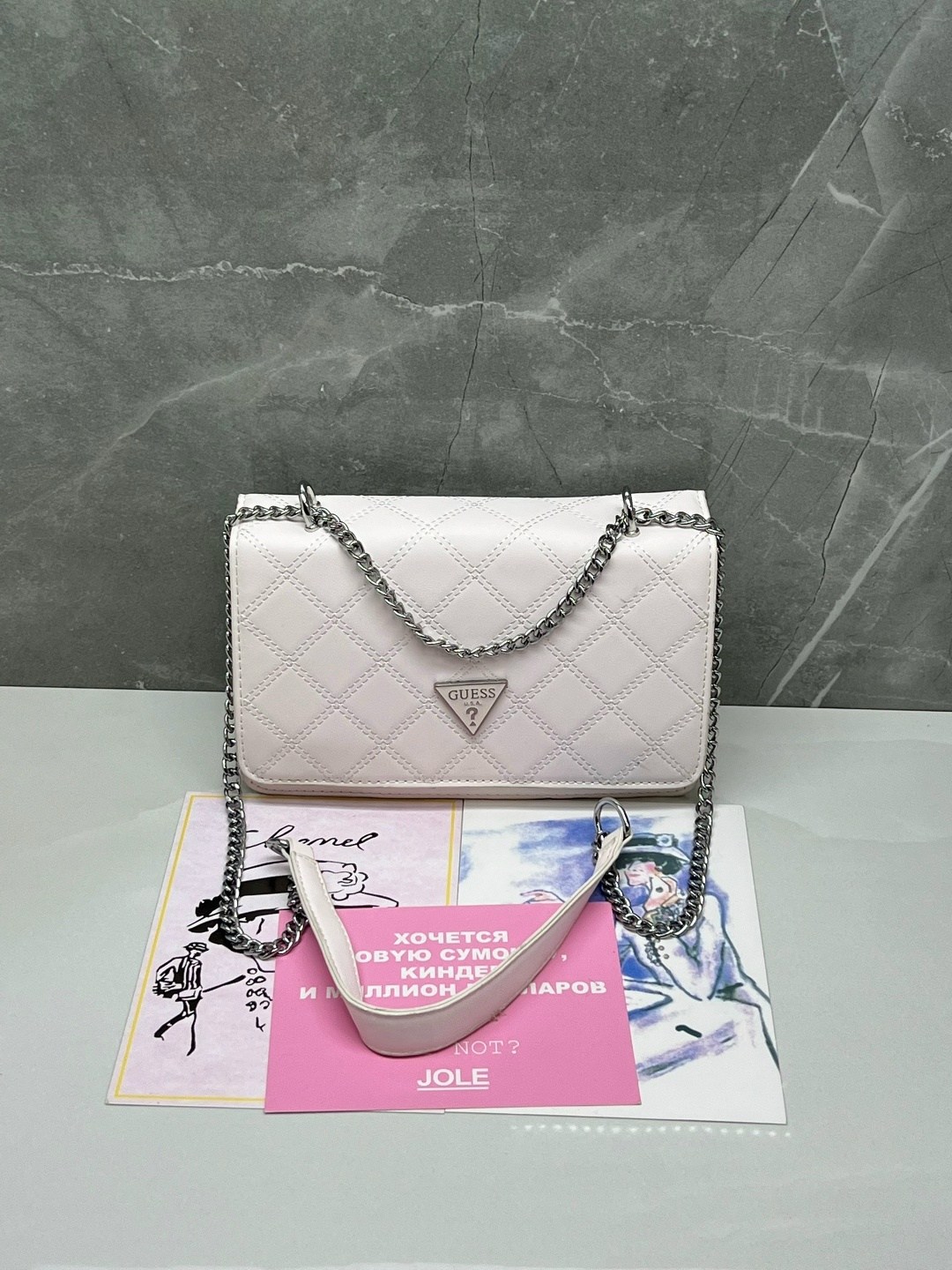 сумка guess белая,сумка guess женская,guess сумка,белая сумка guess женская сумка на цепочке клатч,сумка женская guess hwq g8748200 белая