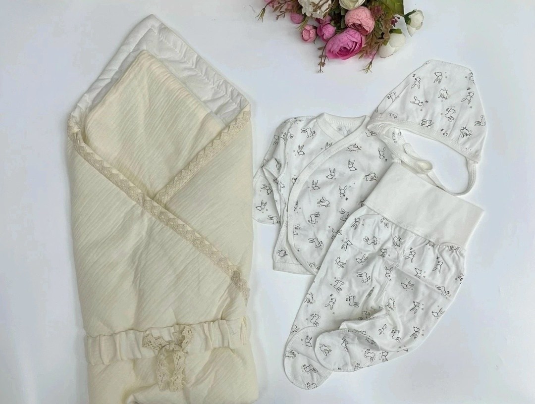 комплект на выписку,комплект на выписку для новорожденного муслиновый,комплект на выписку новорожденного,набор на выписку,конверт на выписку для новорожденного