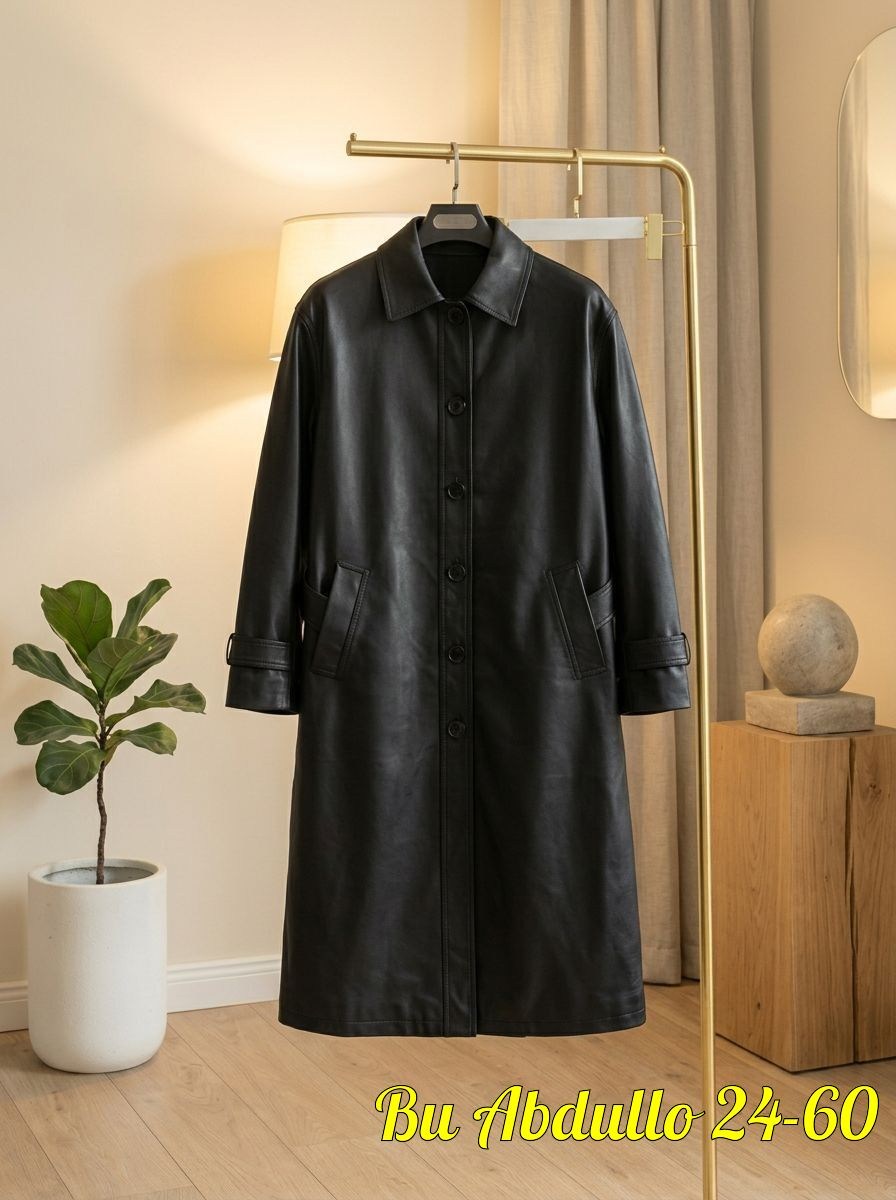 кожаный плащ женский,кожаный плащ,длинный кожаный плащ,плащ кожаный тренчкот оверсайз удлиненный с поясом,кожаный плащ женский 2026