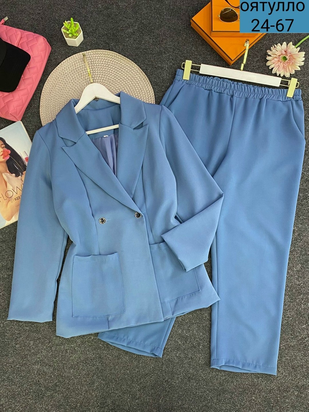 женские костюмы,брючные костюмы женские,белорусские брючные костюмы,брючный костюм,костюмы женские брючные стильные большого размера ультрамарин