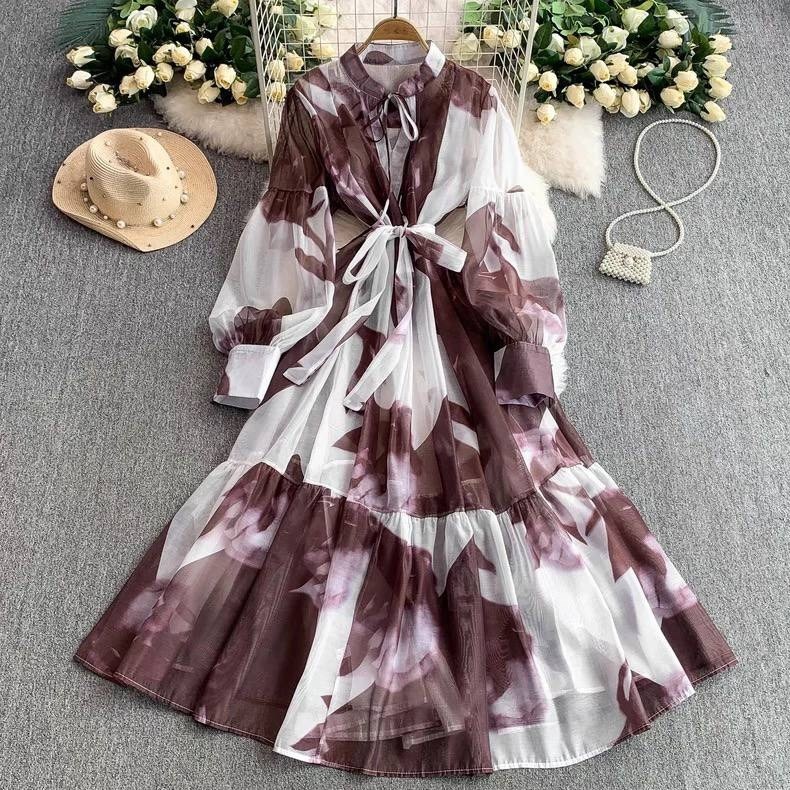 платье с длинными рукавами,длинное платье,шифоновое платье,платье винтажное, платье