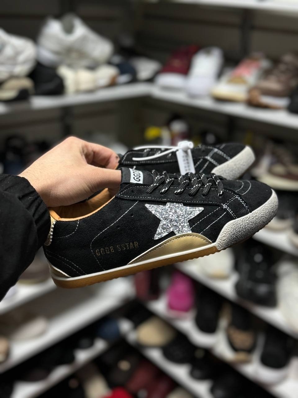 замшевые кроссовки ball star golden goose черный,кроссовки golden goose,,кеды golden goose,кроссовки super star penstar golden goose черный