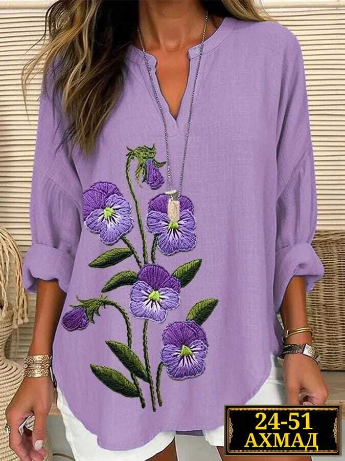 рубашка женская,женская рубашка из хлопка и льна,женская кофта фиолетовая,блузка женская,туника блузка