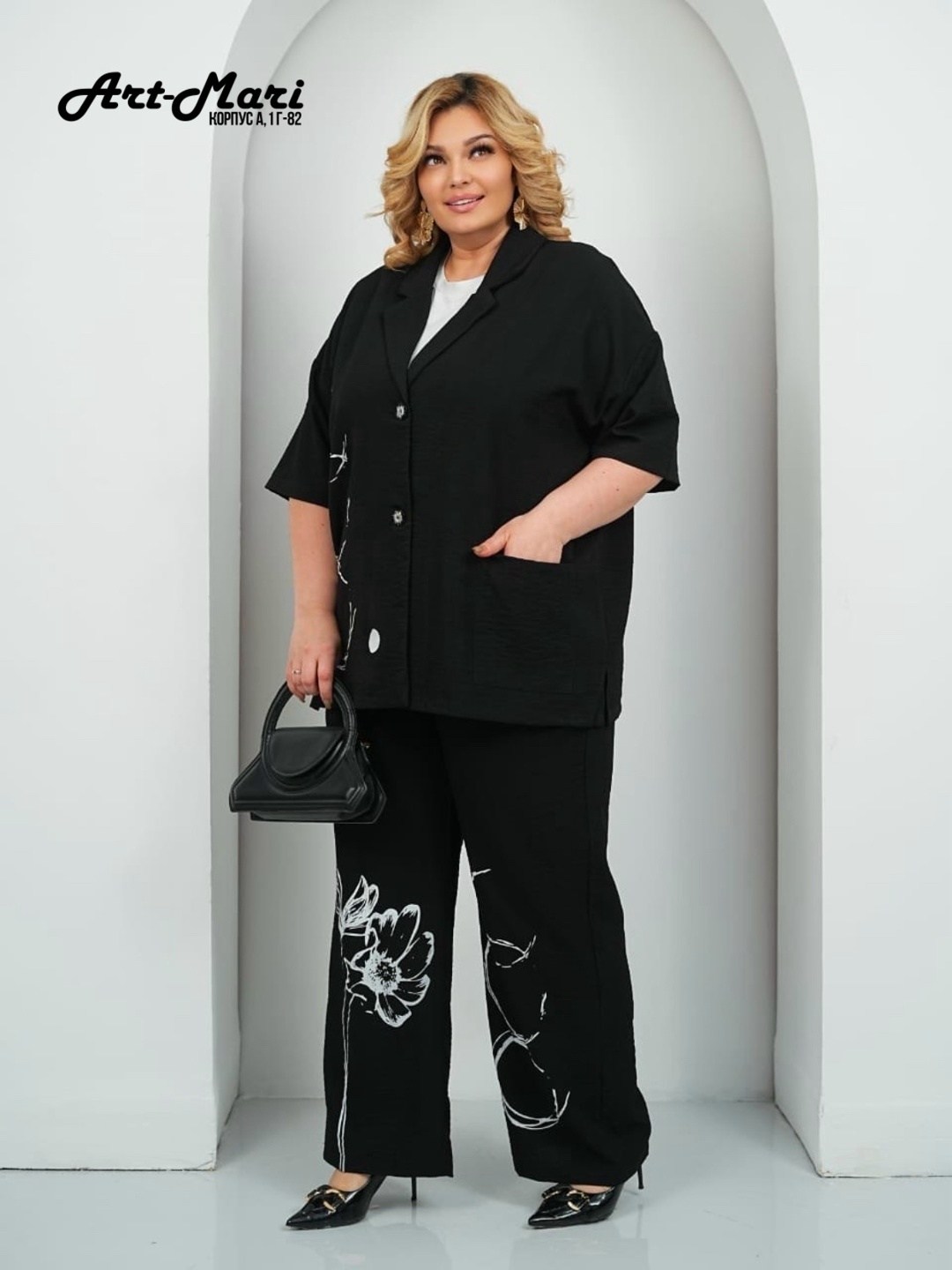 костюм летний брючный больших размеров plus size max fashion,женский брючный костюм,брючный костюм для полных женщин,брючной костюм,брючные костюмы для женщин