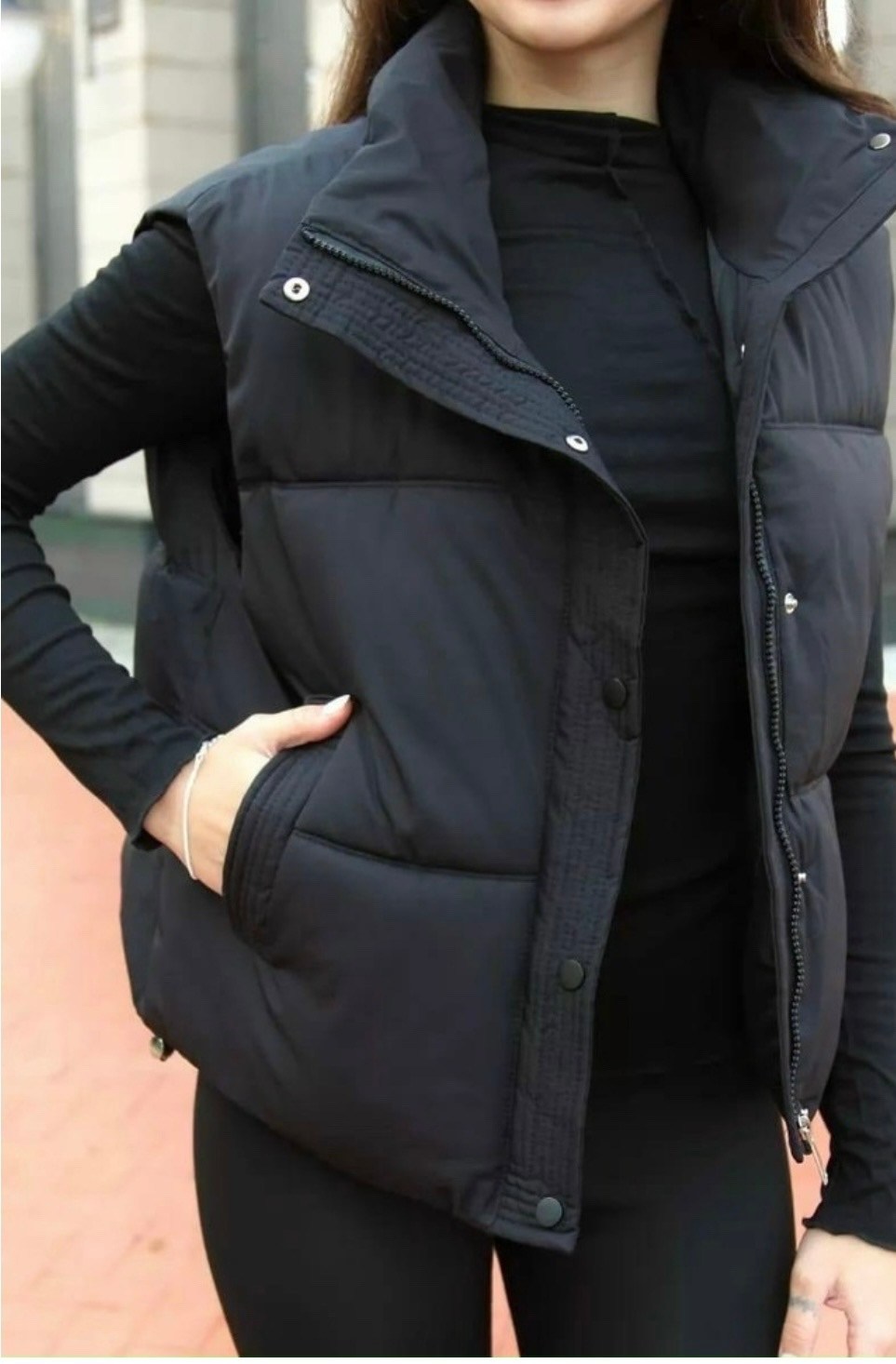 женские жилетки,черная жилетка женская,жилетка,жилет повседневный,двусторонний жилет