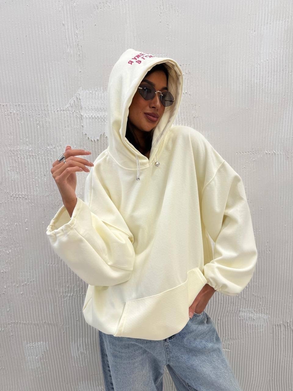 худи оверсайз,свитшот с капюшоном,женская толстовка,толстовки худи,худи унисекс твое 97256 серое l