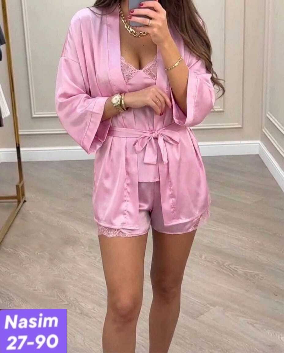 шелковый женский халат,пеньюар,халат розовый,халат неглиже,женские халаты