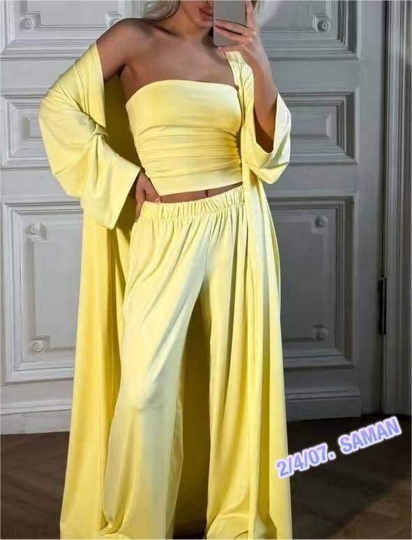 костюм женский тройка,женские костюмы,комплект с топом,костюм летний с брюками палаццо,топом и кардиган макси diamond daze,костюм летний с брюками палаццо