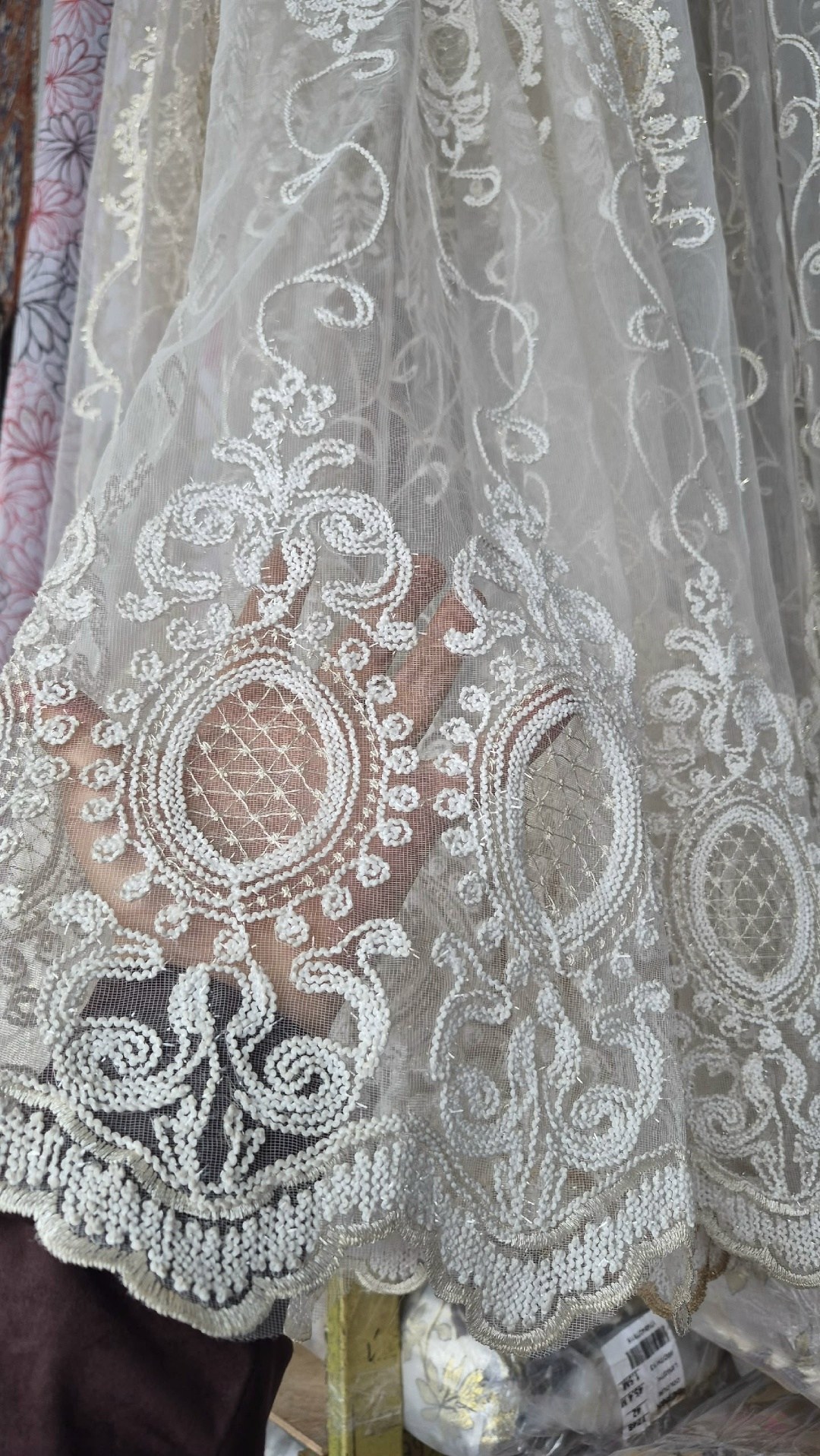 турецкая тюль сетка с вышивкой,тюль с вышивкой,тюль,тюль сетка вышивка "праздник" высота 300 см,сетка с вышивкой