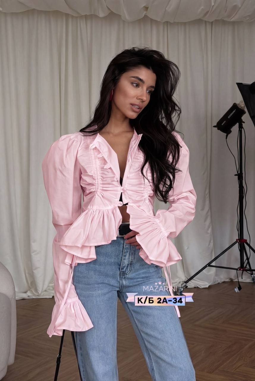 блузка с оборками,женская блузка,модная блузка,блуза женская,блузка с воланом