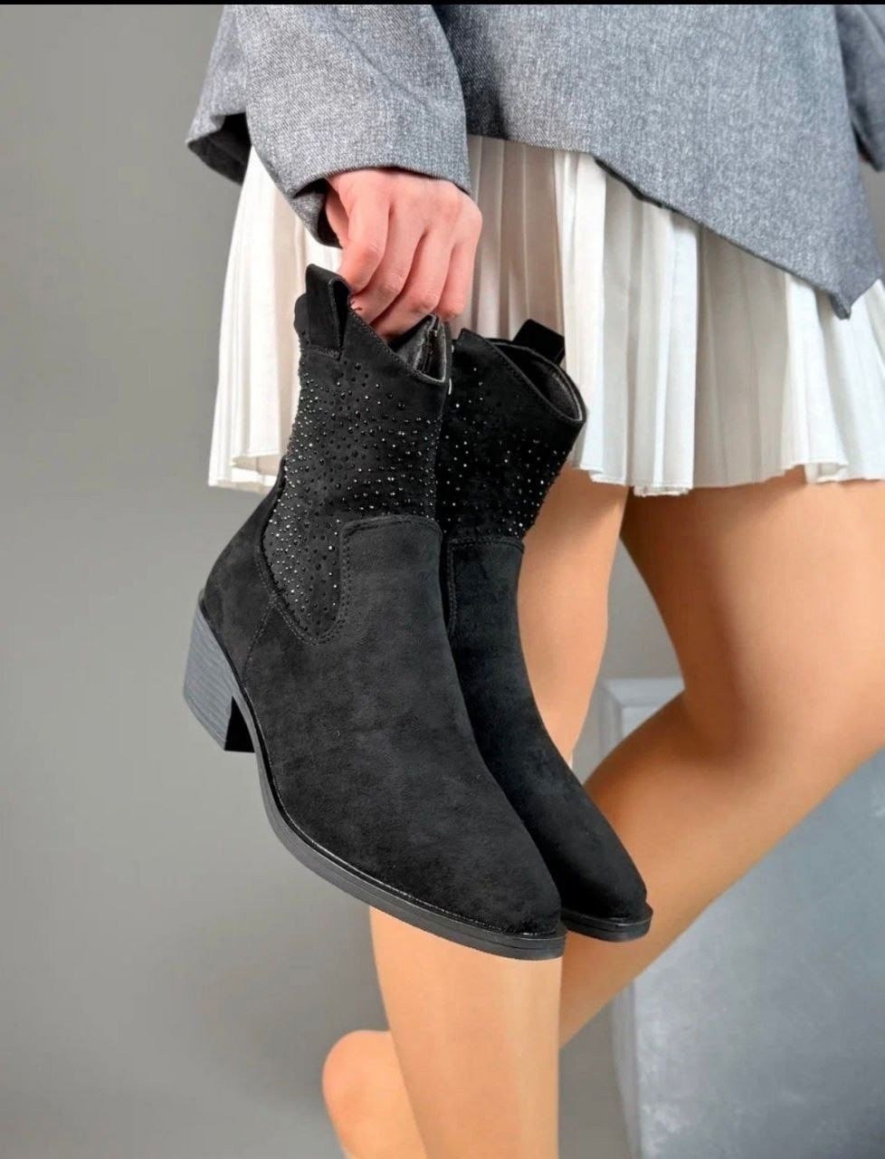 , женская,полусапоги,казаки женские,серые полусапожки женские