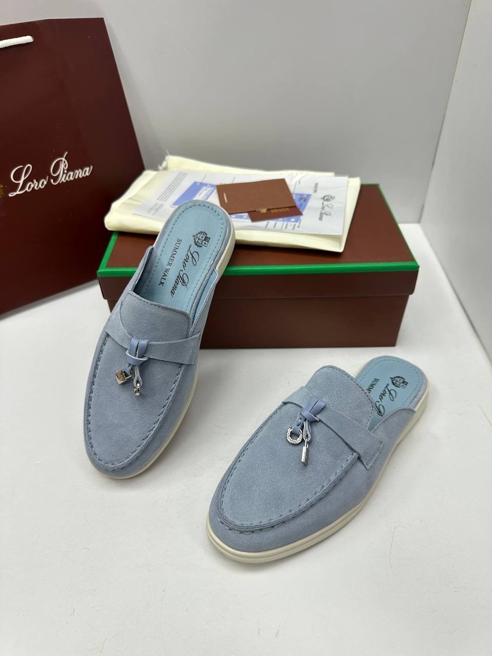 мюли loro piana,женские замшевые мюли loro piana бежевые,лоферы loro piana,,loro piana лоферы женские