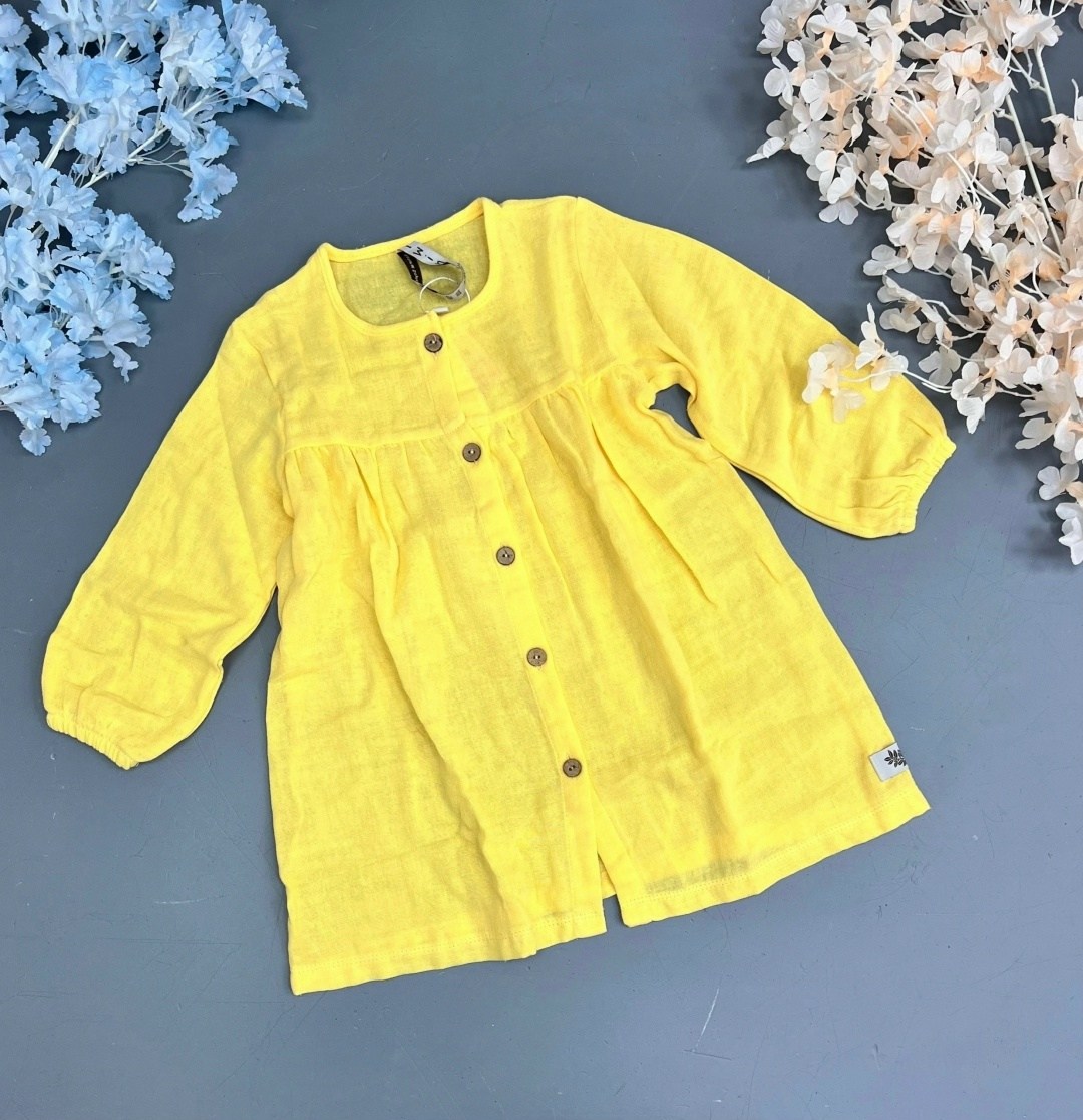 платье рубашка для девочки,рубашка детская из муслина,платья для девочек,платья для малышей,платье для девочки желтое