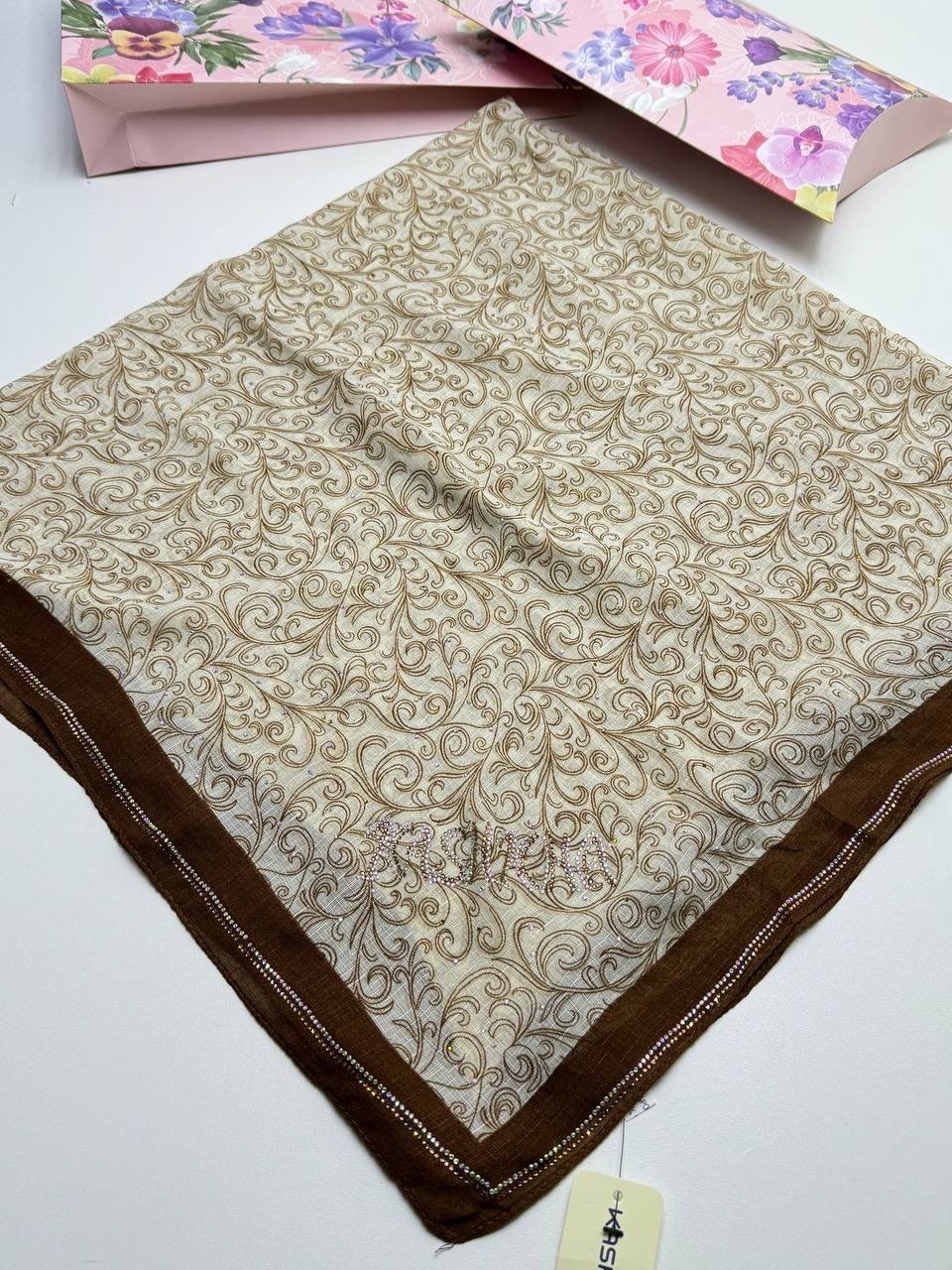 брендовый платок,платки женские,черный платок,платок,красивый платок