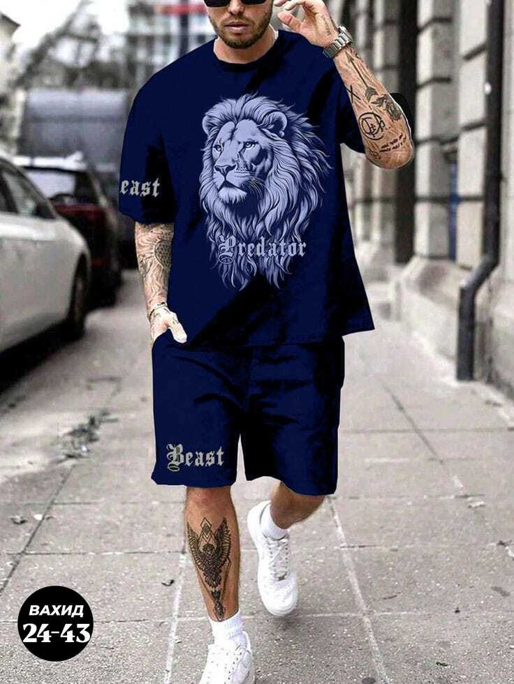 шорты мужские с принтом,спортивный костюм мужской летний с шортами,модные мужские футболки,футболка шорты мужские,одежда мужская