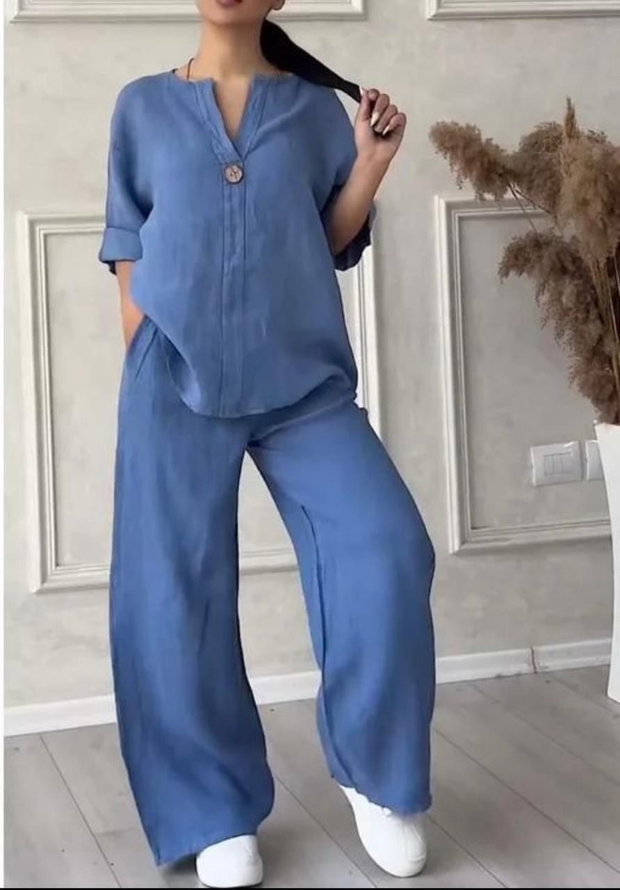 повседневный костюм,модные костюмы,женские брючные костюмы,брюки с широкими штанинами,костюм из льна большого размера