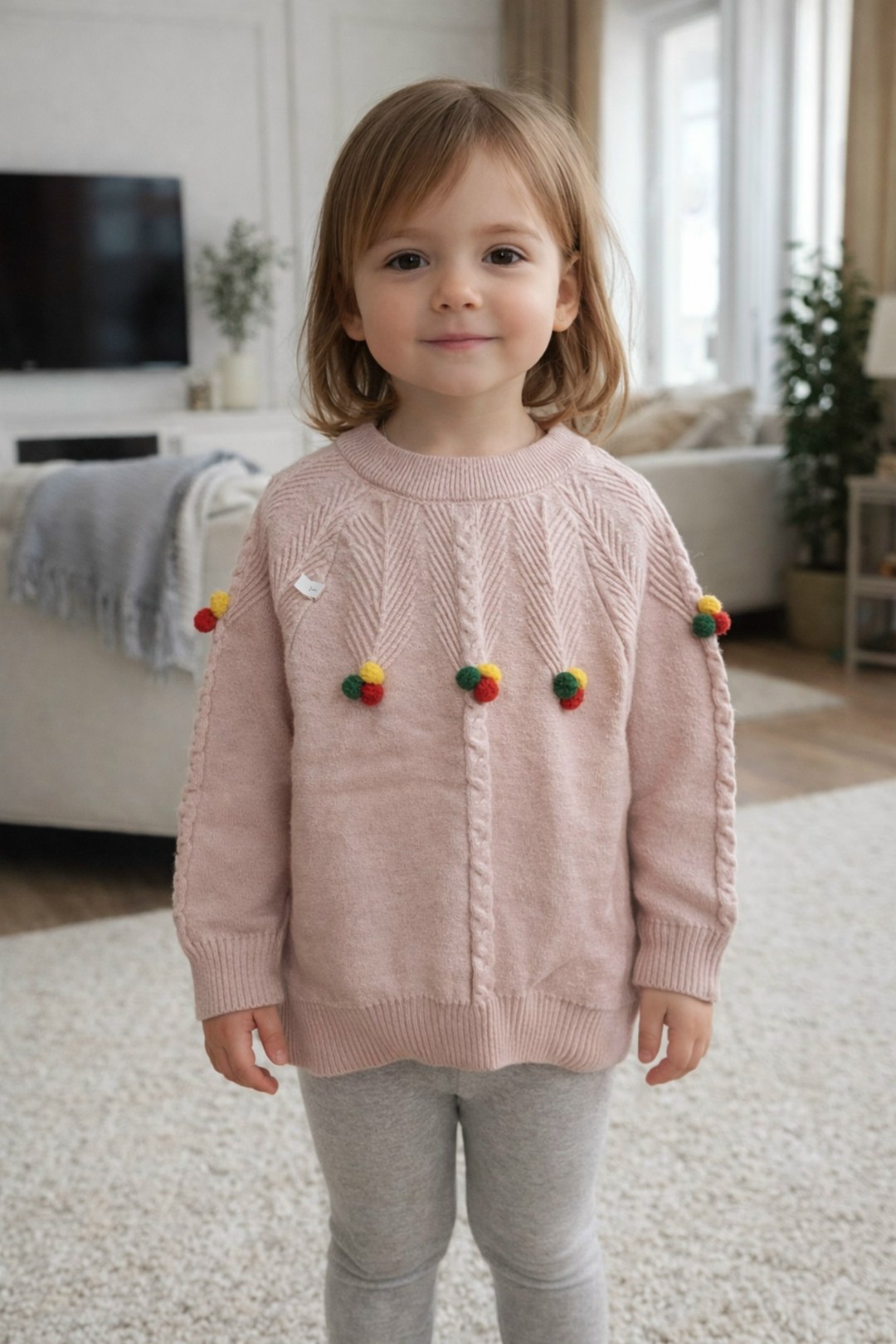 свитер для девочек,детский свитер,детский вязаный свитер,кофта вязаная,джемпер молочный