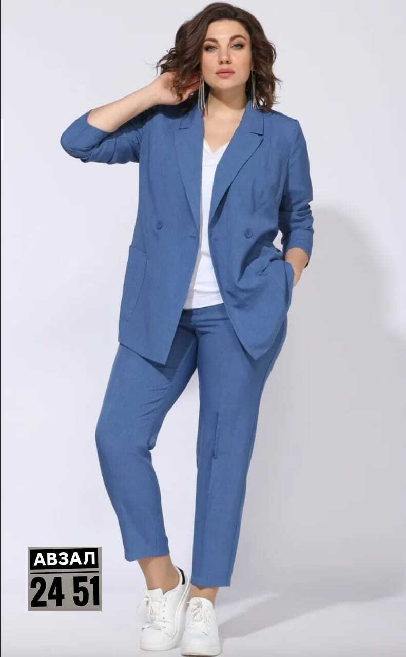 брючный костюм женский для полных,брючный костюм,костюм женский брючный,брючный костюм anastasia mak 1175 мятный,женский брючный костюм двойка