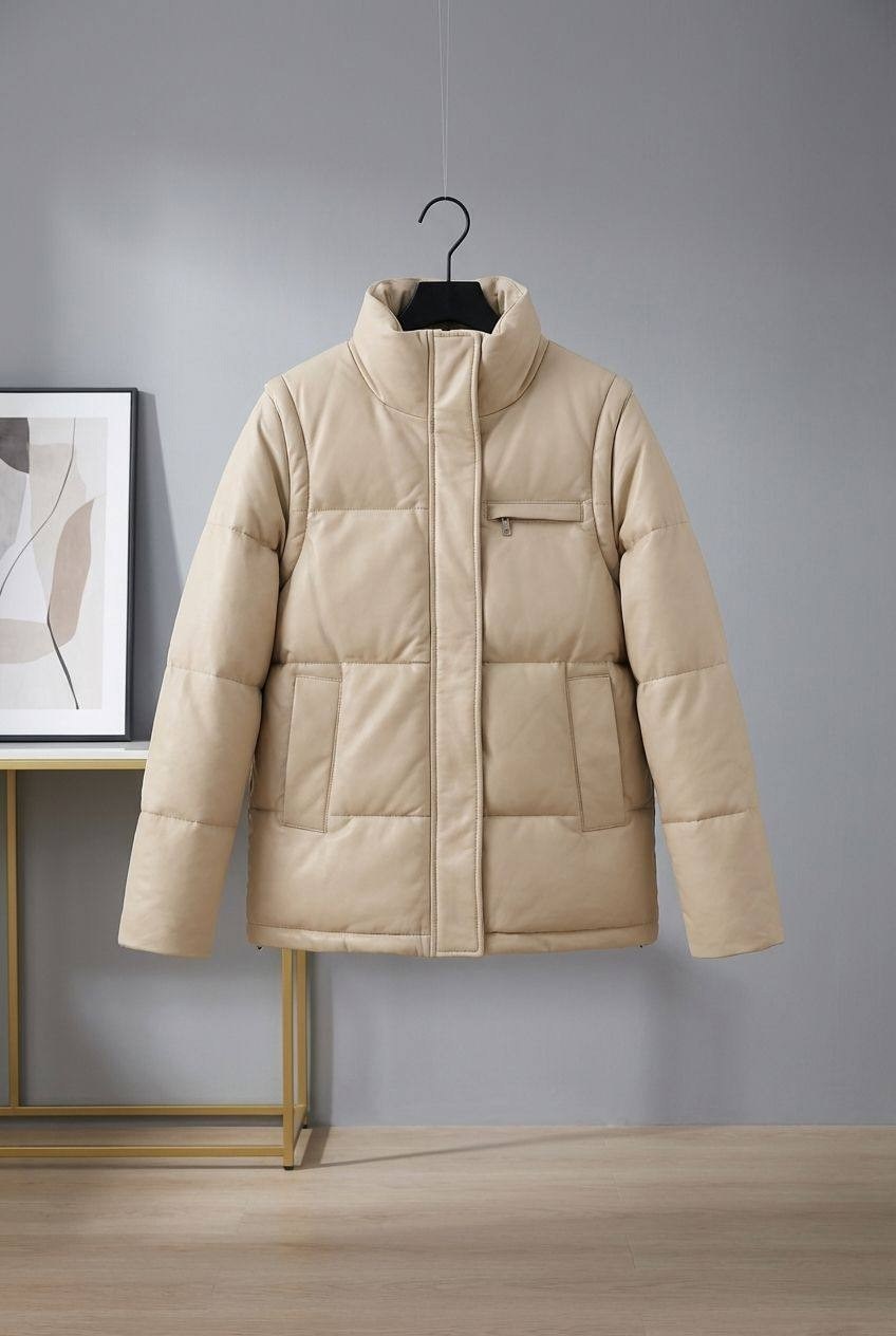 бежевый пуховик,короткий пуховик,куртка из экокожи,женская куртка,куртка женская бежевая