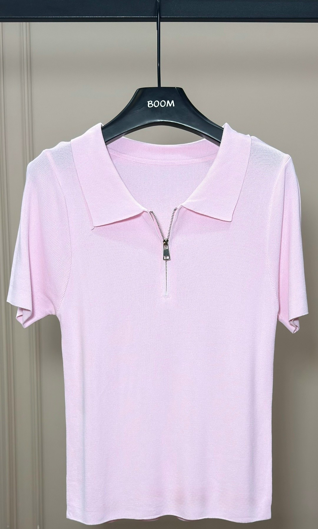 женская кофта,джемпер поло,розовый джемпер,джемпер в рубчик,джемпер в рубчик с молнией