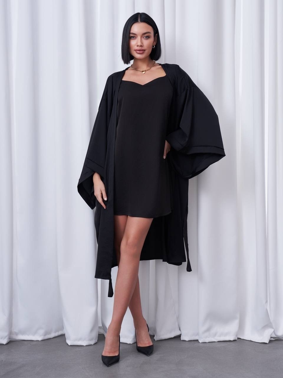 комплект пеньюар,шелковый халат,комплект халат и сорочка,халат пеньюар,халат женский шелковый