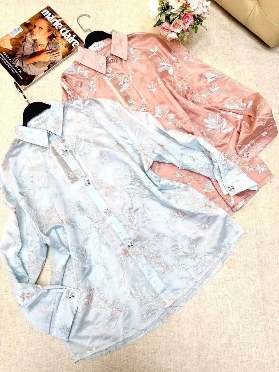 женская рубашка,рубашка с цветочным принтом,курортная льняная рубашка с цветочным принтом на пуговицах спереди 120% lino,женская блузка,рубашка с принтом